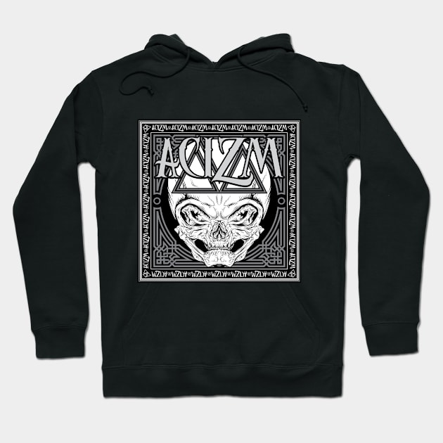 Alien Skull pattern design Hoodie by arran